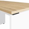 Mesa L Escritório 190cm X 70cm Pés Painel F5 Office Cor:macadâmia com Branco - 6