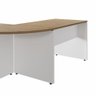 Mesa L Escritório 190cm X 70cm Pés Painel F5 Office Cor:macadâmia com Branco - 5