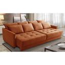 Ver imagem 1 de Sofá Sem Caixa Retrátil Reclinável 2,10m Carol Veludo Terracota Adonai Estofados