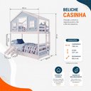 Ver imagem 4 de Treliche Casinha Dos Sonhos com Varanda e Kit Escorregador Madeira Maciça Branco | Azul Housin