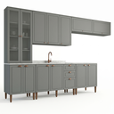 Ver imagem 3 de Cozinha Compacta Modulada 6 Peças com 14 Portas Americana Cinza Crystal