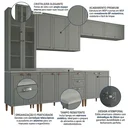 Ver imagem 6 de Cozinha Compacta Modulada 6 Peças com 14 Portas Americana Cinza Crystal