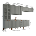 Ver imagem 4 de Cozinha Compacta Modulada 6 Peças com 14 Portas Americana Cinza Crystal