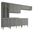 Ver imagem 1 de Cozinha Compacta Modulada 6 Peças com 14 Portas Americana Cinza Crystal