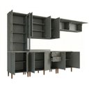 Ver imagem 5 de Cozinha Compacta Modulada 6 Peças com 14 Portas Americana Cinza Crystal