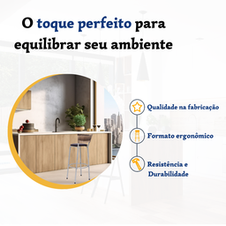 Banqueta Bistro para Cozinha Junco Cappuccino Àrea Gourmet Balcão Bancada bares Churrasqueira - 3
