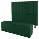 Ver imagem 1 de Kit Cabeceira E Baú Cama Box King 195Cm Suede Verde