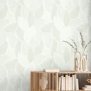 Ver imagem 2 de Papel de Parede Adesivo Texturizado Folhas Menta Lavável Fosco 3m