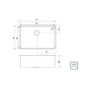 Ver imagem 4 de Cuba de Embutir Quadrum 70 U Tramontina 70 X 40 X 20 Cm em Aço Inox Acetinado