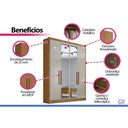 Ver imagem 5 de Guarda Roupa Casal 4 Portas (2 c/ Espelho) e 3 Gavetas Moderni/Sevilha Cumaru/Fendi 25 - Novo
