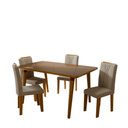 Ver imagem 2 de Mesa de Jantar 4 Lugares Adele com Vidro Cinamomo/Off White - Panorama Móveis