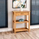 Ver imagem 1 de Aparador de Sala Rústico 100% Madeira 1 Gaveta Bella Carvalho Fosco