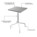 Ver imagem 4 de Mesa Bistrô Quadrada Barcelona 80cm Branco/Tx