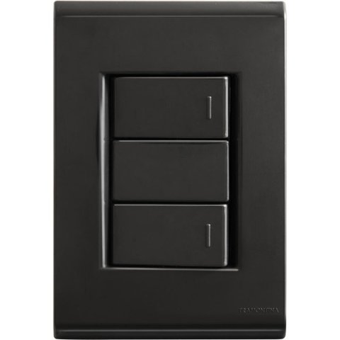 Conjunto 4x2 com 2 Interruptores Simples 10 a 250 V Tramontina Liz Grafite