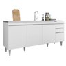 Balcão de Cozinha 180 Cm 4 Portas 2 Gavetas sem Tampo Agatha Branco - 1