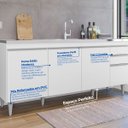 Ver imagem 5 de Balcão Cozinha 180 Cm 4 Portas 2 Gavetas sem Tampo Madeira Agatha Branco