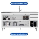 Ver imagem 3 de Balcão Cozinha 180 Cm 4 Portas 2 Gavetas sem Tampo Madeira Agatha Branco