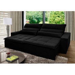 Sofá Retrátil/Reclinável Amsterdam 3,00m Suede Velut com Molas no Assento - King House - 1