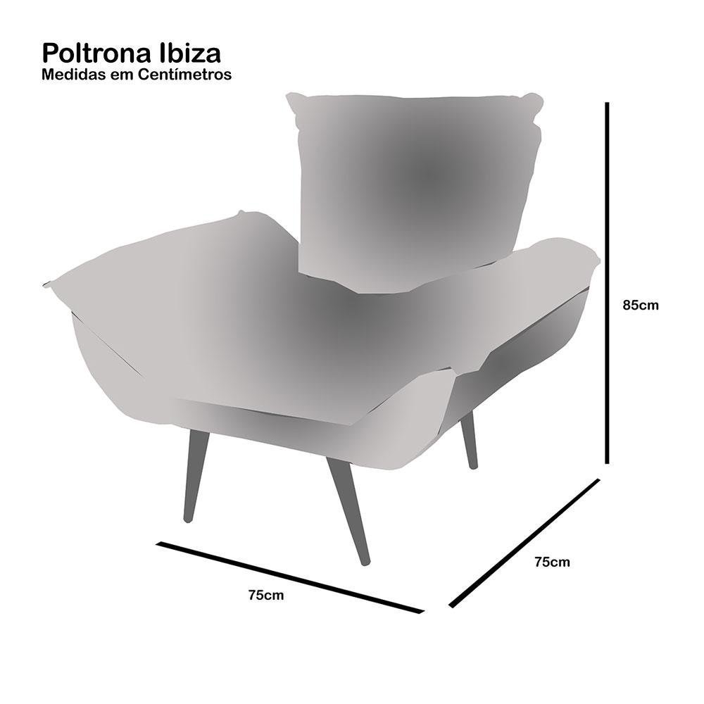 Poltrona Cadeira Decorativa Living Ibiza Veludo Marrom - 2