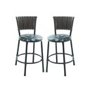 Ver imagem 1 de Kit 2 Banquetas Baixa de Cozinha Encosto Junco