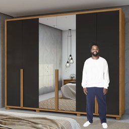 Guarda Roupa Casal com Espelho 6 Portas 5 Gavetas Únique Móveis Lopas - 10