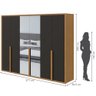 Guarda Roupa Casal com Espelho 6 Portas 5 Gavetas Únique Móveis Lopas - 4