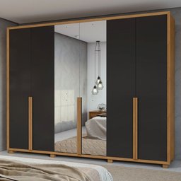 Guarda Roupa Casal com Espelho 6 Portas 5 Gavetas Únique Móveis Lopas - 1