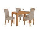 Ver imagem 1 de Conjunto Sala de Jantar Mesa Athenas 120 Tampo no Glass com 4 Cadeiras Apogeu - Lopas