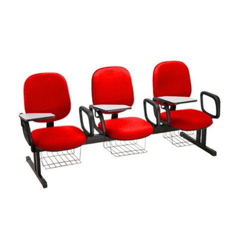 Cadeira em Longarina para Escolas Linha Uno Vermelho