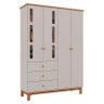 Berço Americano Emilly com Guarda Roupa Antonella 4 Portas Off White Caramelo - Canaã - 4