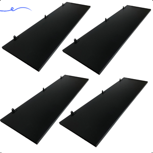 Kit 4 Prateleira Preta 90X30 + Suporte Flutuante Mdf  Organizadora Decoração Cozinha Banheiro Sala