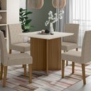 Ver imagem 5 de Sala de Jantar Helo 90x90 com Vidro 4l Cadeiras Jade Poliman Móveis