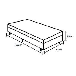 Cama Box Solteiro + Colchão De Molas Ensacadas Airtech 70X88X188:Preto - 2