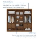 Ver imagem 6 de Guarda-Roupa Casal 6 Portas 4 Ripadas 100% MDF Portugal Cacau Marrom