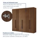 Ver mais imagens de Guarda-Roupa Casal 6 Portas 4 Ripadas 100% MDF Portugal Cacau Marrom