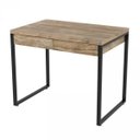 Ver imagem 4 de Escrivaninha Mesa Escritório Kuadra 2 Gavetas 90cm Industrial Carvalho Marrom