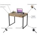 Ver imagem 5 de Escrivaninha Mesa Escritório Kuadra 2 Gavetas 90cm Industrial Carvalho Marrom