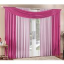 Ver imagem 2 de Cortina Alana 2,00m X 1,70m Rosa com Pink Tecido Malha para Sala ou Quarto