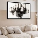 Ver imagem 2 de Quadro Decorativo Blocos Geométrico Abstrato - 50x70cm:moldura Branca