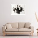 Ver imagem 1 de Quadro Decorativo Blocos Geométrico Abstrato - 50x70cm:moldura Branca