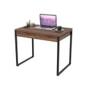 Ver imagem 3 de Escrivaninha Mesa Escritório Kuadra 2 Gavetas 90cm Industrial Nogal Marrom