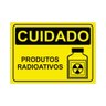 Placa de Sinalização Cuidado Produtos Radioativos em Pvc - 1