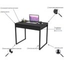 Ver imagem 5 de Escrivaninha Mesa Escritório Kuadra 2 Gavetas 90cm Industrial Preto Ônix
