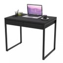 Ver imagem 3 de Escrivaninha Mesa Escritório Kuadra 2 Gavetas 90cm Industrial Preto Ônix