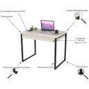 Ver imagem 5 de Escrivaninha Mesa Escritório Kuadra 2 Gavetas 90cm Industrial Snow Bege