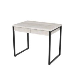 Escrivaninha Mesa Escritório Kuadra 2 Gavetas 90cm Industrial Snow Bege - 4