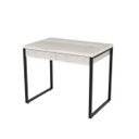 Ver imagem 4 de Escrivaninha Mesa Escritório Kuadra 2 Gavetas 90cm Industrial Snow Bege