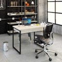 Ver imagem 1 de Escrivaninha Mesa Escritório Kuadra 2 Gavetas 90cm Industrial Snow Bege