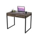 Ver imagem 3 de Escrivaninha Mesa Escritório Kuadra 2 Gavetas 90cm Industrial Carvalho Dark Marrom