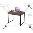 Ver imagem 5 de Escrivaninha Mesa Escritório 90cm 2 Gavetas Kuadra